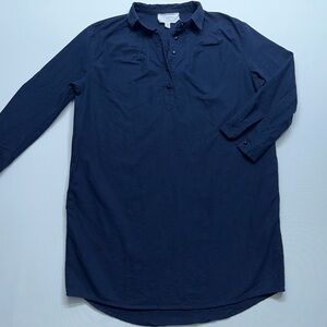 Tuckernuck Pomander Place Shirt Dress Womens Small Navy Blue Old Money Preppy